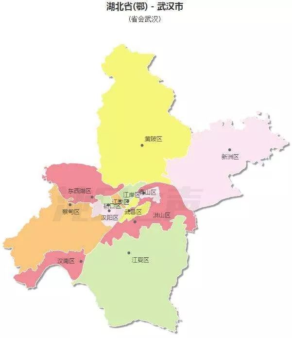 *湖北省武汉市行政图选自