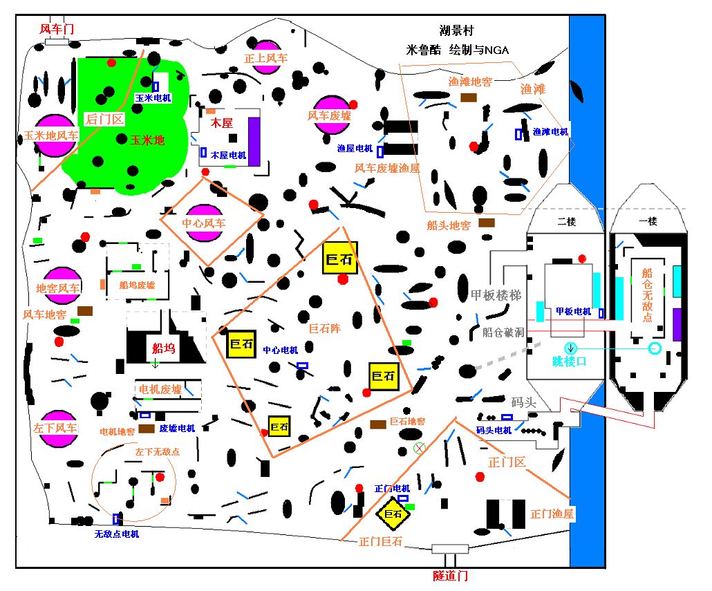 第五人格湖景村地图解析，小丑在这个地图就是神!